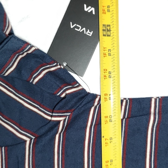 60. RVCA Cassady Stripe Polo Shirt | Color - Moody Blue - Picture 6 of 8